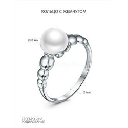 Серьги из серебра с жемчуом родированные с0740