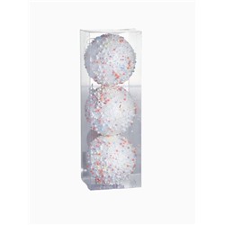 Ёлочные игрушки «Абель», шары новогодние, d=8 см, 3 шт., колор