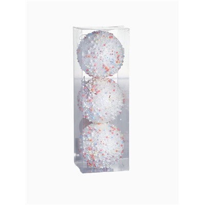 Ёлочные игрушки «Абель», шары новогодние, d=8 см, 3 шт., колор