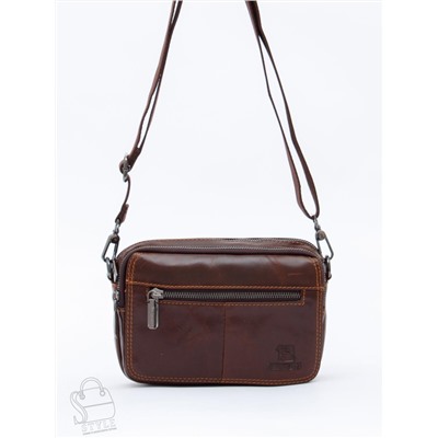 Сумка мужская кожаная 8615S brown Fuxhiniao в Новосибирске