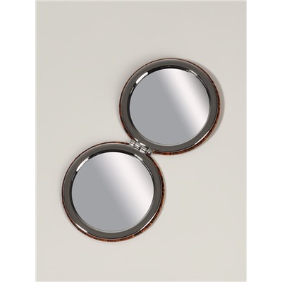 Зеркало складное «Орнамент», d=7.2 см, с увеличением х2, коричневое