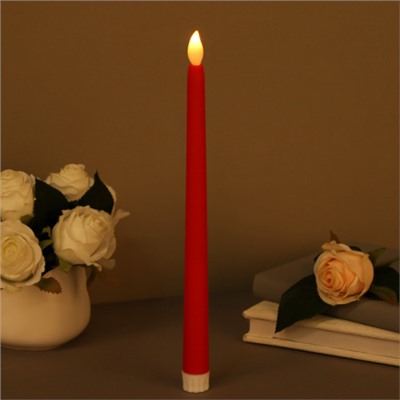 Свеча светодиодная 27 см стержень красная / VFR-46red /уп 12/480/