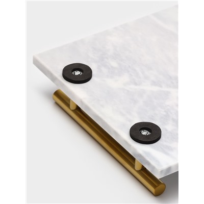 Поднос Magistro Marble, мрамор, 38.2×18.2 см, белый