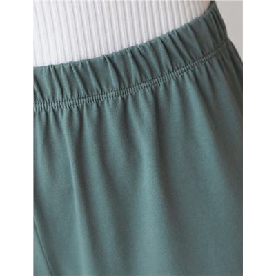 Укороченные брюки из эластичного хлопка с контрастным кантом