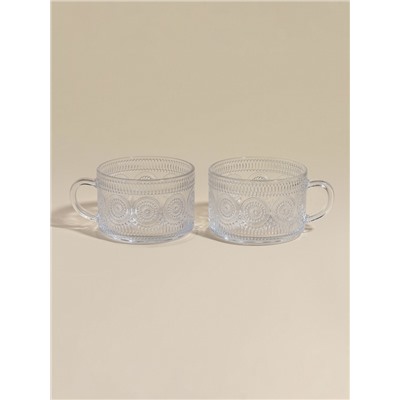 Набор кружек SLHome «Ларго», 400 мл, 2 шт., стекло, прозрачный