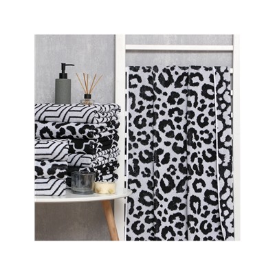 Полотенце махровое Этель Leopard, 70×130 см, 100% хлопок, 420 г/м², чёрное