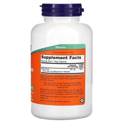 Now Foods, Magnesium Malate Caps, 180 Veg Capsules
