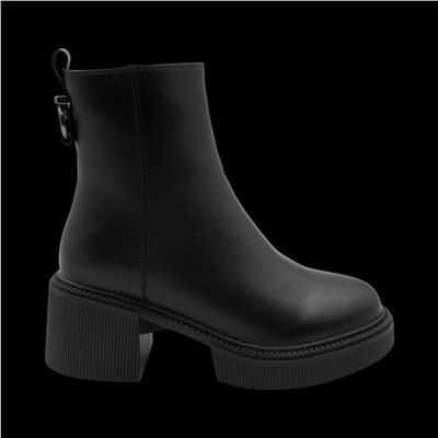 Ботинки из натуральной кожи на меху РМ-091-1 черные