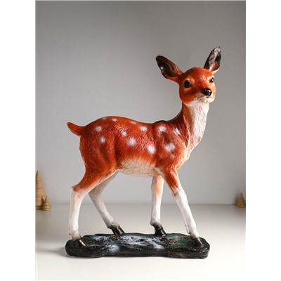 Фигура полистоун «Оленёнок», с глиттером, 53×40 см, коричневый