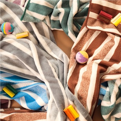 Полотенце банное «Этель. Геометрия», 70×140 см, серое