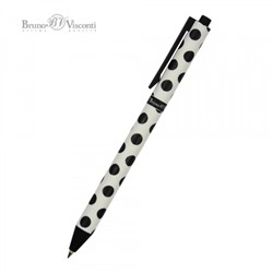 Ручка автоматическая шариковая 0.5мм "ArtClick. Black polka dots" синяя 20-0281/17 Bruno Visconti