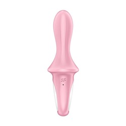 Розовый вибромассажер Air Pump Booty 5+ - 18,1 см.