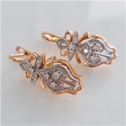 Комплект ювелирной бижутерии Дубайское золото 17 р-р , с покрытием позолотой, вставка: фианиты, 0990,  арт. 214.584-17