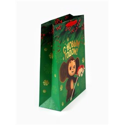 Пакет подарочный «Новый год: Лошадь 2026», Чебурашка, L 31×40×11.5 см