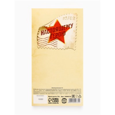 Шоколад молочный «Честь и слава. 23 февраля», 70 г