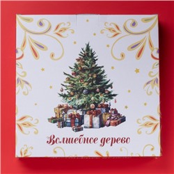 Форма для запекания новогодняя Доляна «Волшебное дерево», доломит, 1.3 л, 28.8×25×4.3 см, белая, красная