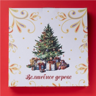 Новогодняя форма для запекания Доляна «Волшебное дерево», керамика, 1.3 л, 28.8×25×4.3 см, белая