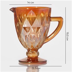 Кувшин для воды Magistro «Круиз», 1.1 л, 14×19.5 см, стекло, янтарный