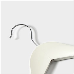 Плечики - вешалки для одежды Доляна, 44.5×23 см, 3 шт., с перекладиной, сорт B, дерево клён, белые