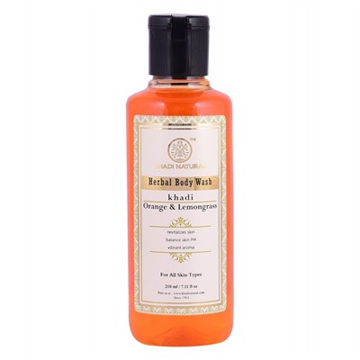Khadi Natural Гель для душа с Апельсином и Лемонграссом 210мл