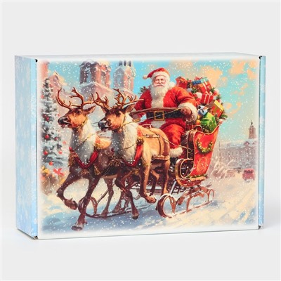 Складная коробка подарочная «Дед Мороз», 30.7×22×9.5 см
