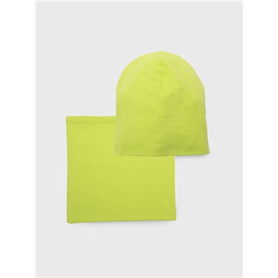 Комплект трикотажный для девочек: шапка, снуд