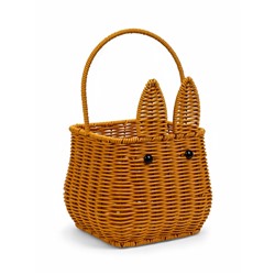 Корзина плетёная для хранения «Заяц», 17×17×17 см, ручка h=16 см, коричневая