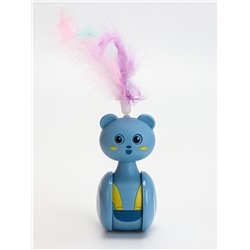 Игрушка-неваляшка с пером под лакомство, 11×6 см, Микс цветов