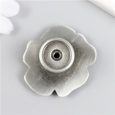 Ручка для шкатулки металл «Пион», состаренное серебро, 3.9×4.4×2.5 см