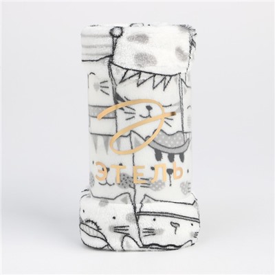 Плед Этель «Котики» 175х200 см, велсофт, 190 гр/м2, 100% полиэстер