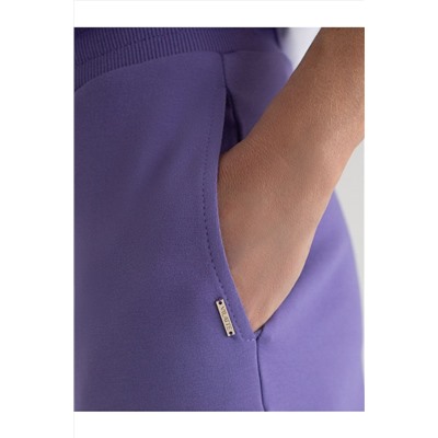 Прямые трикотажные брюки на резинке из футера двухнитки эластичные VILATTE, 1228112