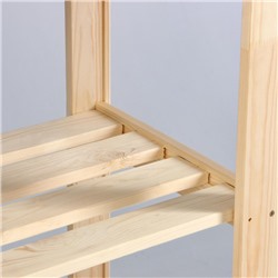 Стеллаж деревянный, 5 полок, 150×64×37.5 см, хвоя, напольный