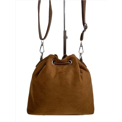 Женская сумка из искусственной замши, цвет коричневый