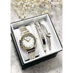 Подарочный набор для женщин часы, 2 браслета + коробка #22853007