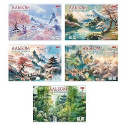 Альбом для рисования 48л "Искусство Азии" 5 диз. мат.лам,тиснение (094494) Хатбер