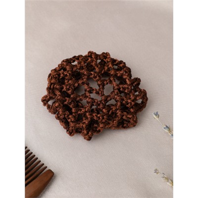 Резинка сетка для волос пучок / NSAЕ-53-BR /уп 12/100/коричневый