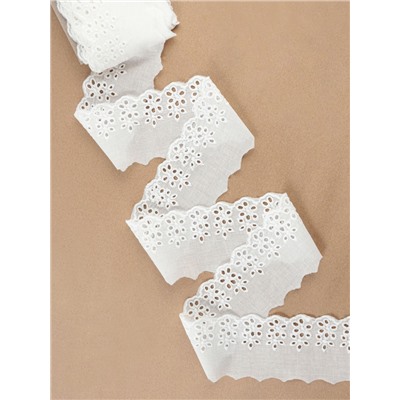 Кружево шитьё, 75 мм, 13.7±1 м, белое