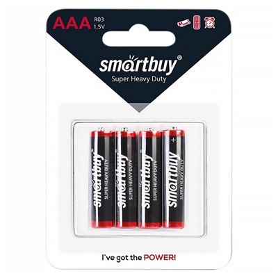 Батарейка AAA Smart Buy R03 (4-BL) (48/960)