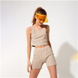 Топ на бретелях женский MINAKU: Basic line, бежевый, размер 42