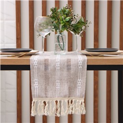 Дорожка на стол Этель коричневый 30×180 см, 100% п/э