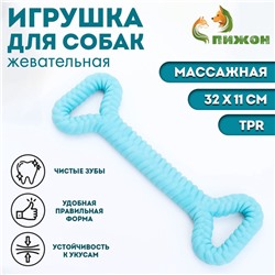 Жевательная игрушка для собак ПИЖОН «Большая кость», 32×11, голубая
