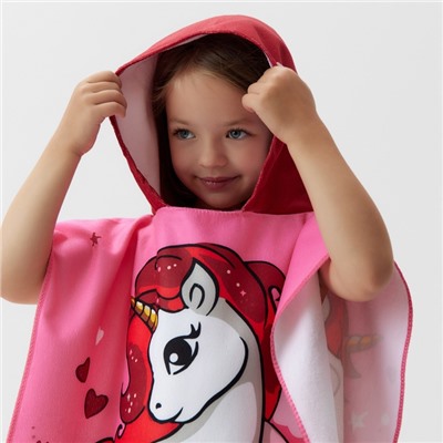 Полотенце - пончо детское LoveLife «Пони», 60×120 см, розовое