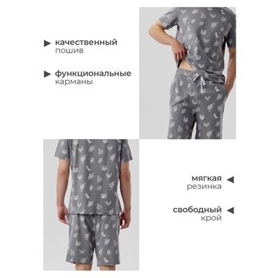 Пижама мужская (футболка, шорты) KAFTAN Tiger, размер 56