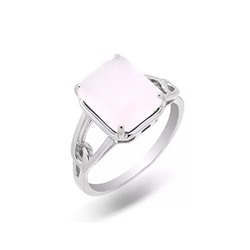 Кольцо из серебра розовый кварц, МЦВ955