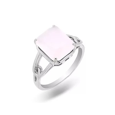 Кольцо из серебра розовый кварц, МЦВ955