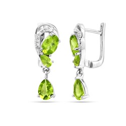 Серьги из серебра перидот, Эстет