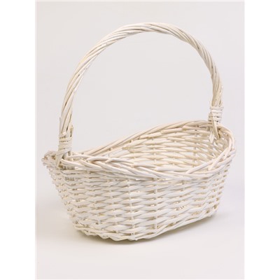 Корзина плетёная для хранения, ива, овальная, белая, набор 4 шт.