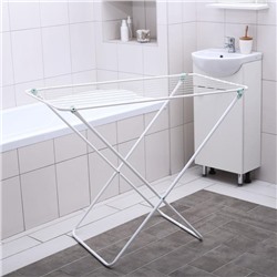 Сушилка для белья напольная складная, рабочая длина 10 м, белая