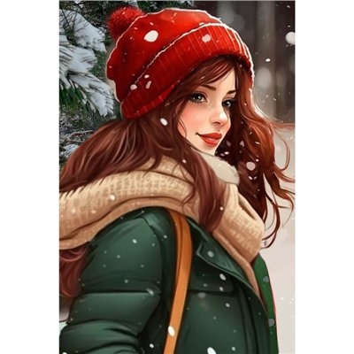 Алмазная мозаика на новый год с частичным заполнением на холсте «Нежность», 20×30 см, набор для творчества