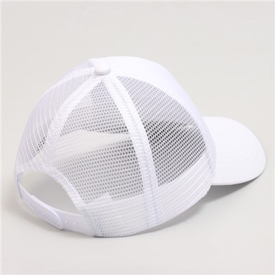 Кепка детская для девочки с сеткой, белая, р-р 54